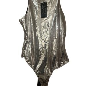 Shimmering Silver Bodysuit NWT‎ large